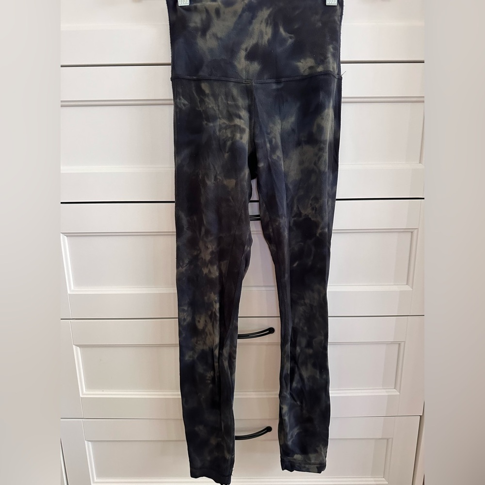 Lululemon Align high rise 25” Diamond Dye Graphite Grey Bronze Green Size 2